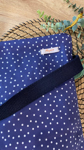 Zaino “Altrove” blu pois bianchi